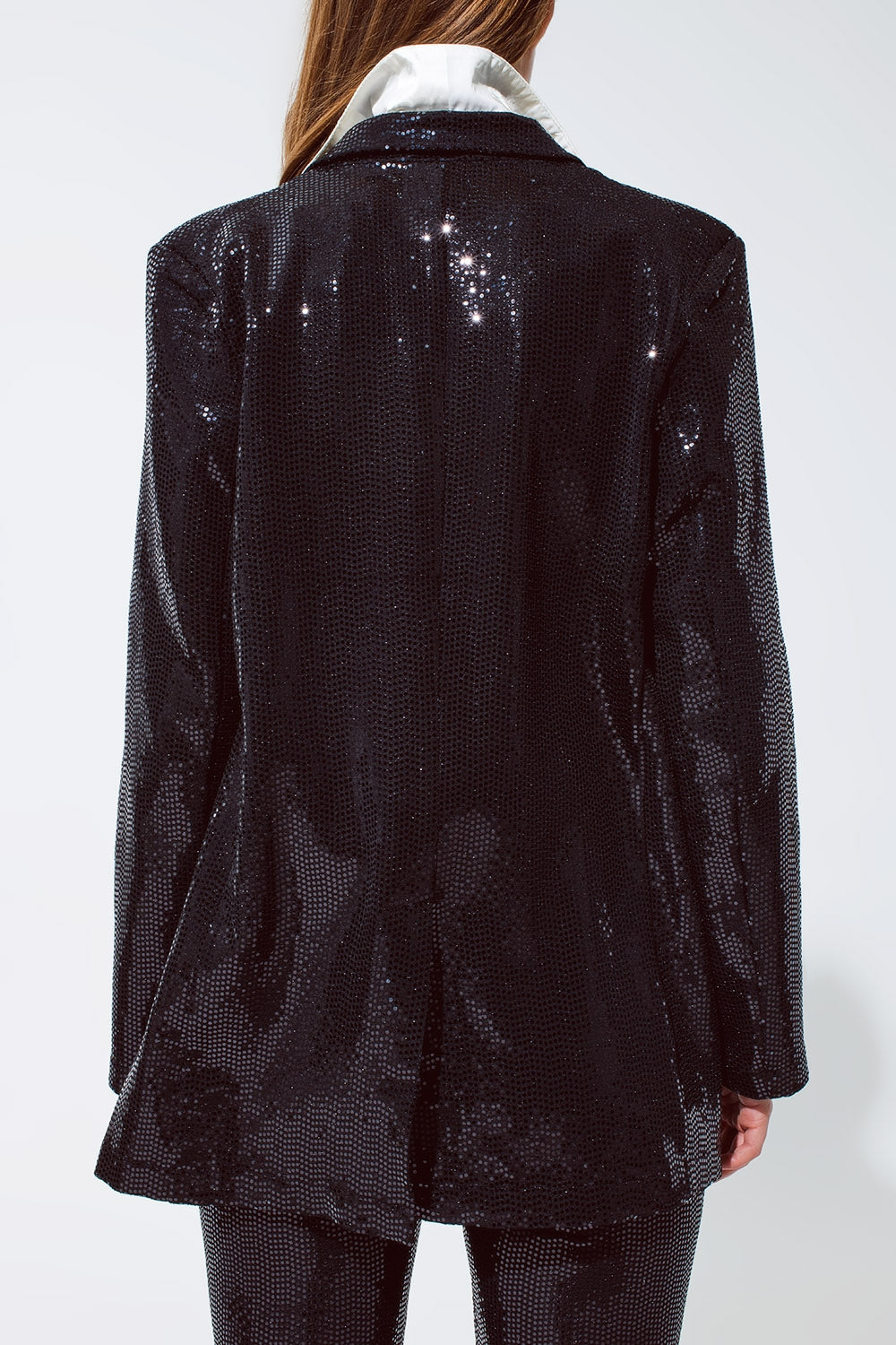 Blazer Party Relaxed com lantejoulas em preto