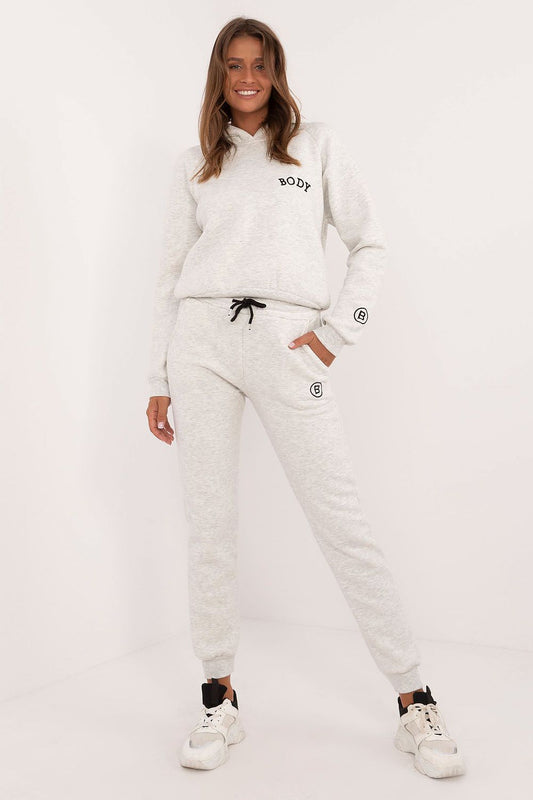 Factory Price women's tracksuit set in light gray with hoodie and jogger pants