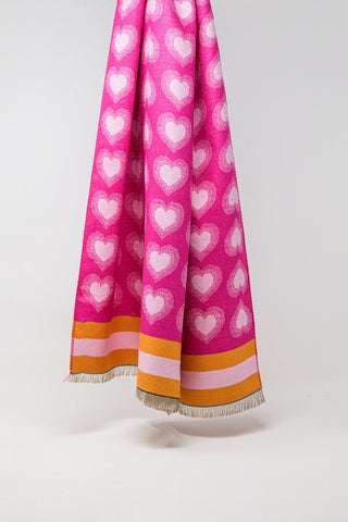 cachecol cor-de-rosa suave com estampado de cores