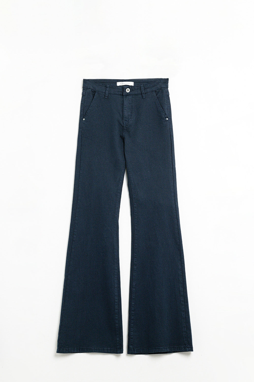 Calças de ganga Flare Azul Marinho em Denim Confortável e Elástico
