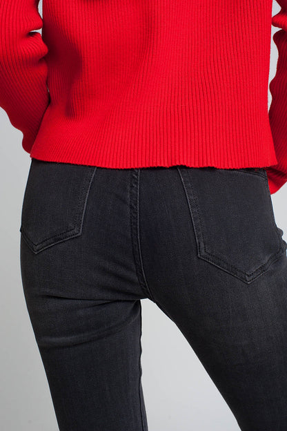 Calças de ganga skinny de cintura alta