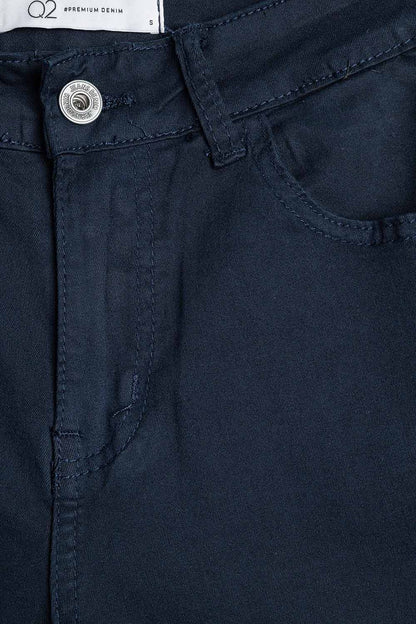 Calça reta azul escuro perna larga