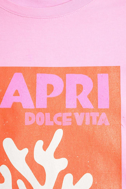 Camiseta Dolce Vita Baby Rosa Capri Feita na Itália