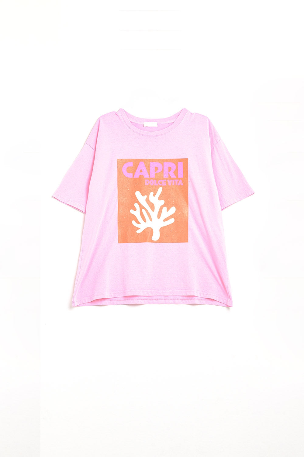 Camiseta Dolce Vita Baby Rosa Capri Feita na Itália
