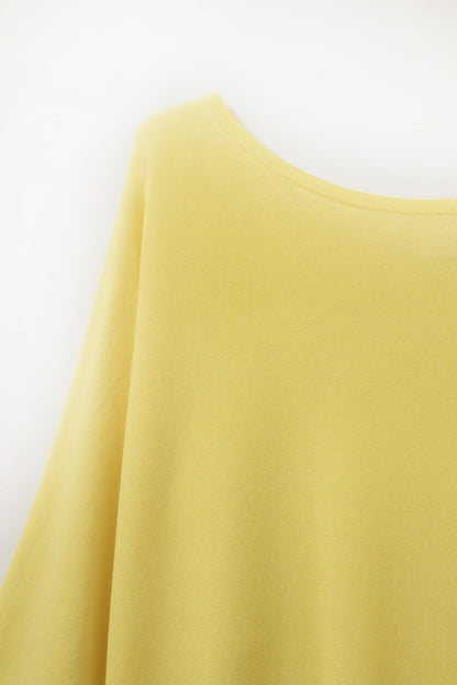 Camisola amarela oversized com mangas até ao cotovelo