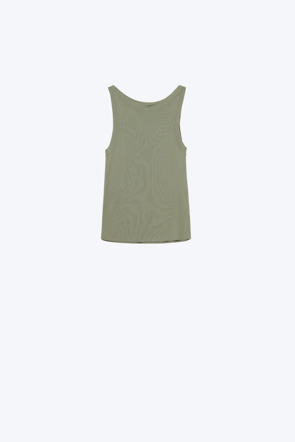 Camisola com gola alta caqui com nervuras