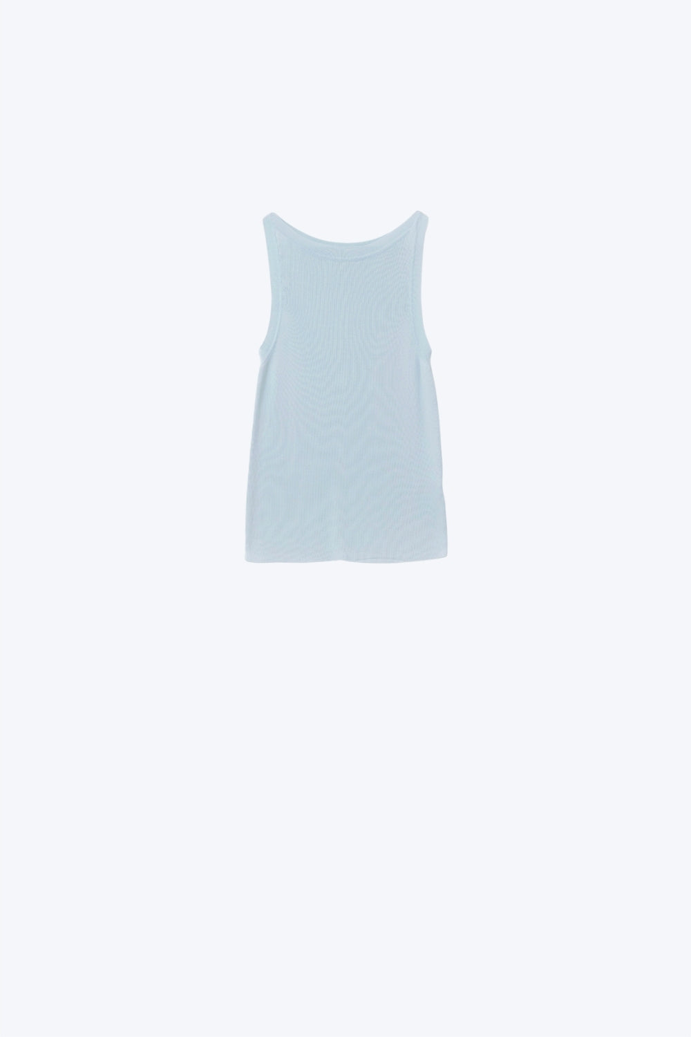 Q2 Camisola com gola redonda com nervuras em azul bebé