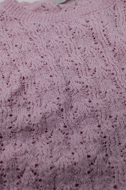 Camisola cor-de-rosa com mangas largas