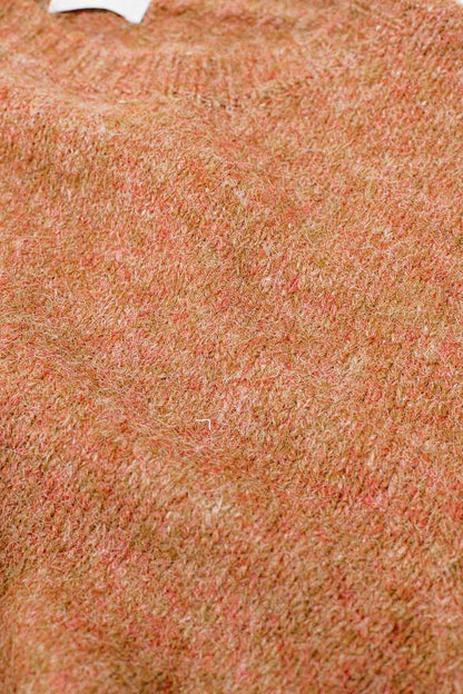 camisola de malha macia de corte padrão em camel