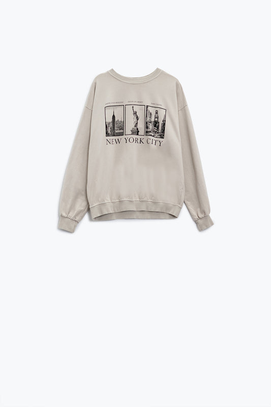 Q2 Camisola de manga comprida em Beige c