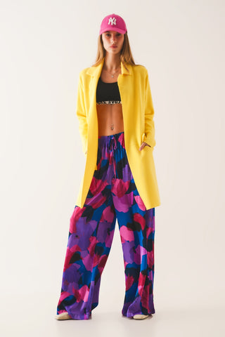 Cardigan de gola oversized em amarelo