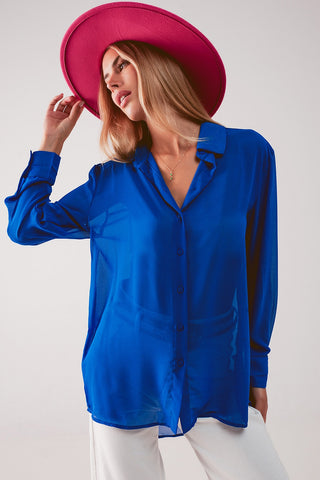 Chiffon shirt in blue