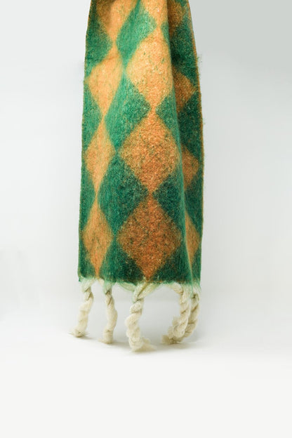 Cachecol Chunky em Padrão Argyle em Verde