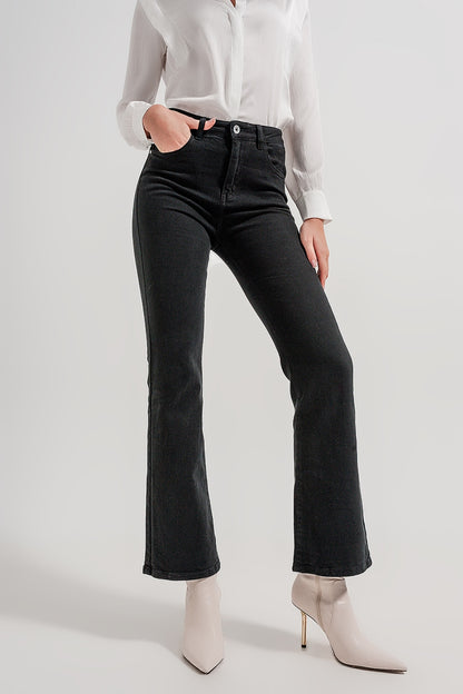 Calça jeans flare preta