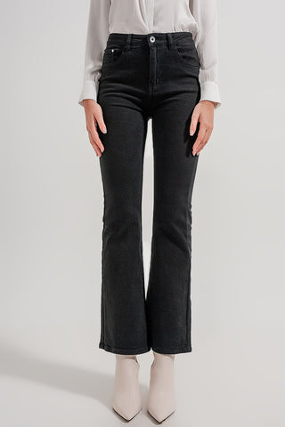 Calça jeans flare preta