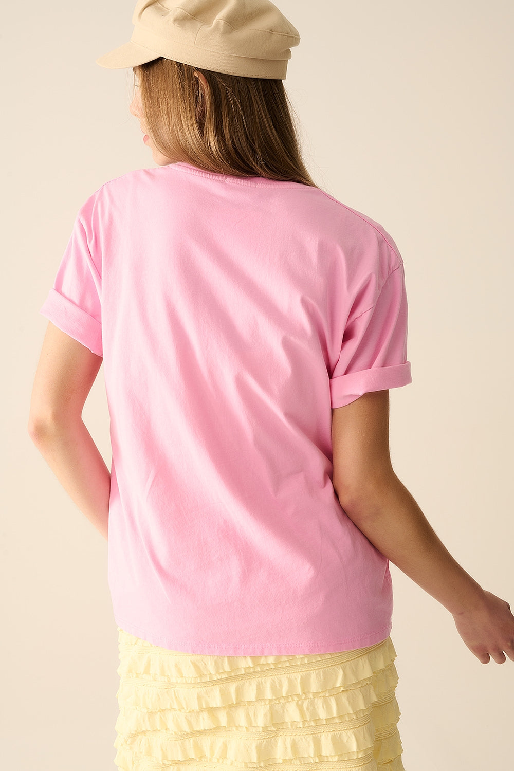 Itália La Dolce Vita T-shirt rosa bebé com estampado gráfico