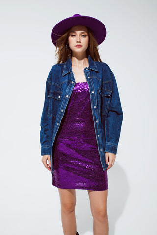 Jaqueta camisa de ganga oversized cargo com bolsos