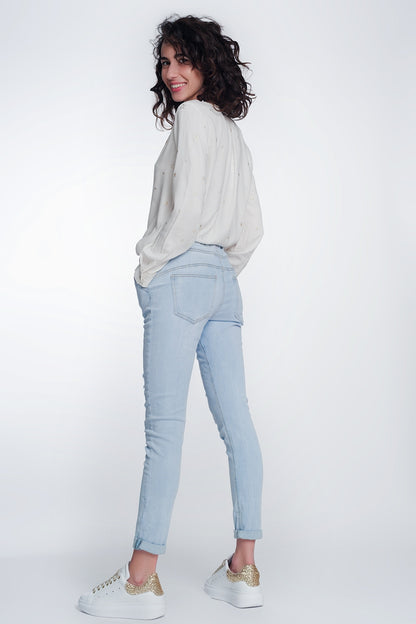 Calça jogger em lavagem clara