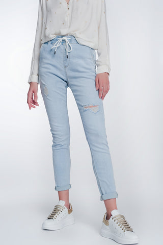 Calça jogger em lavagem clara