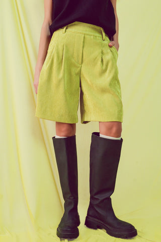 Longline short in lime cord