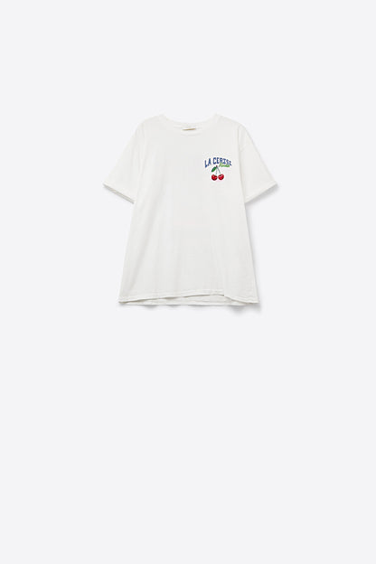 made in italy T-shirt branca com gráfico La Cerise Market Saint-Tropez