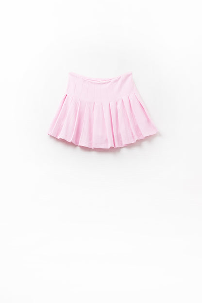 minissaia plissada cor-de-rosa