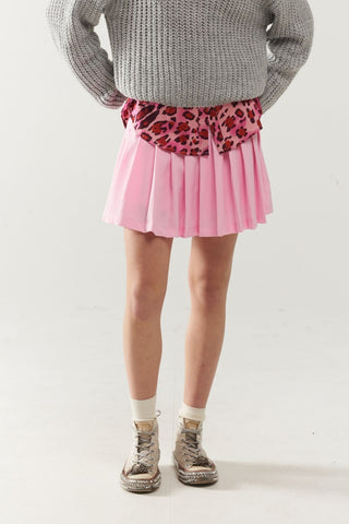 minissaia plissada cor-de-rosa
