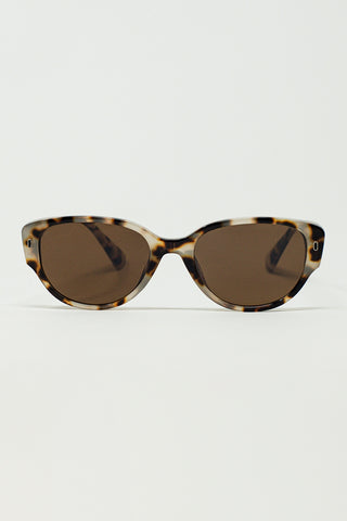 Óculos de Sol Oval Havana Brown Gradient Color