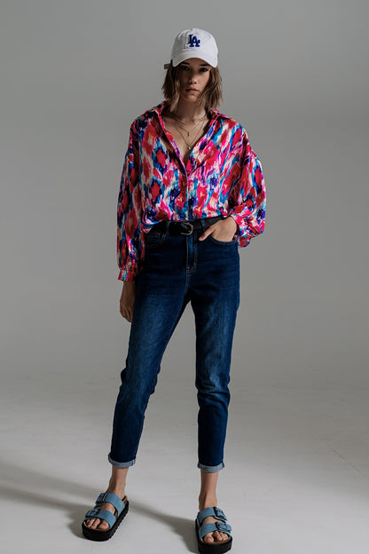 Jeans básico regular perna em lavagem média