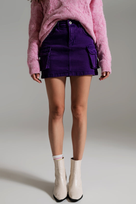 Q2 Saia mini cargo em roxo