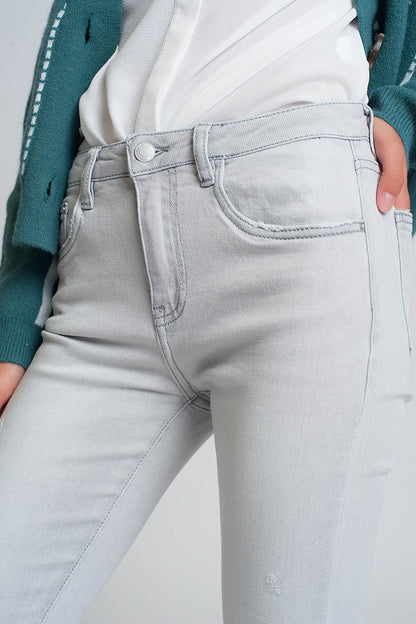 Calça jeans skinny cinza