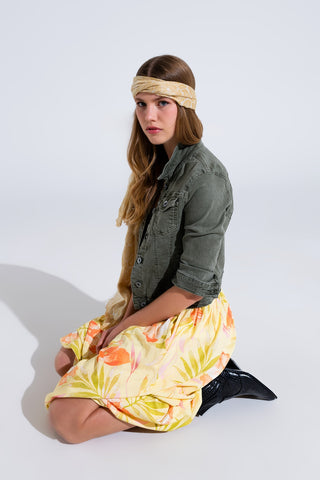 Jaqueta Trucker Jeans Slim em cáqui