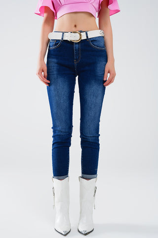 Super Skinny Dark Wash Jeans In Elastic Denim