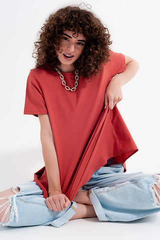 Vestido camiseta laranja