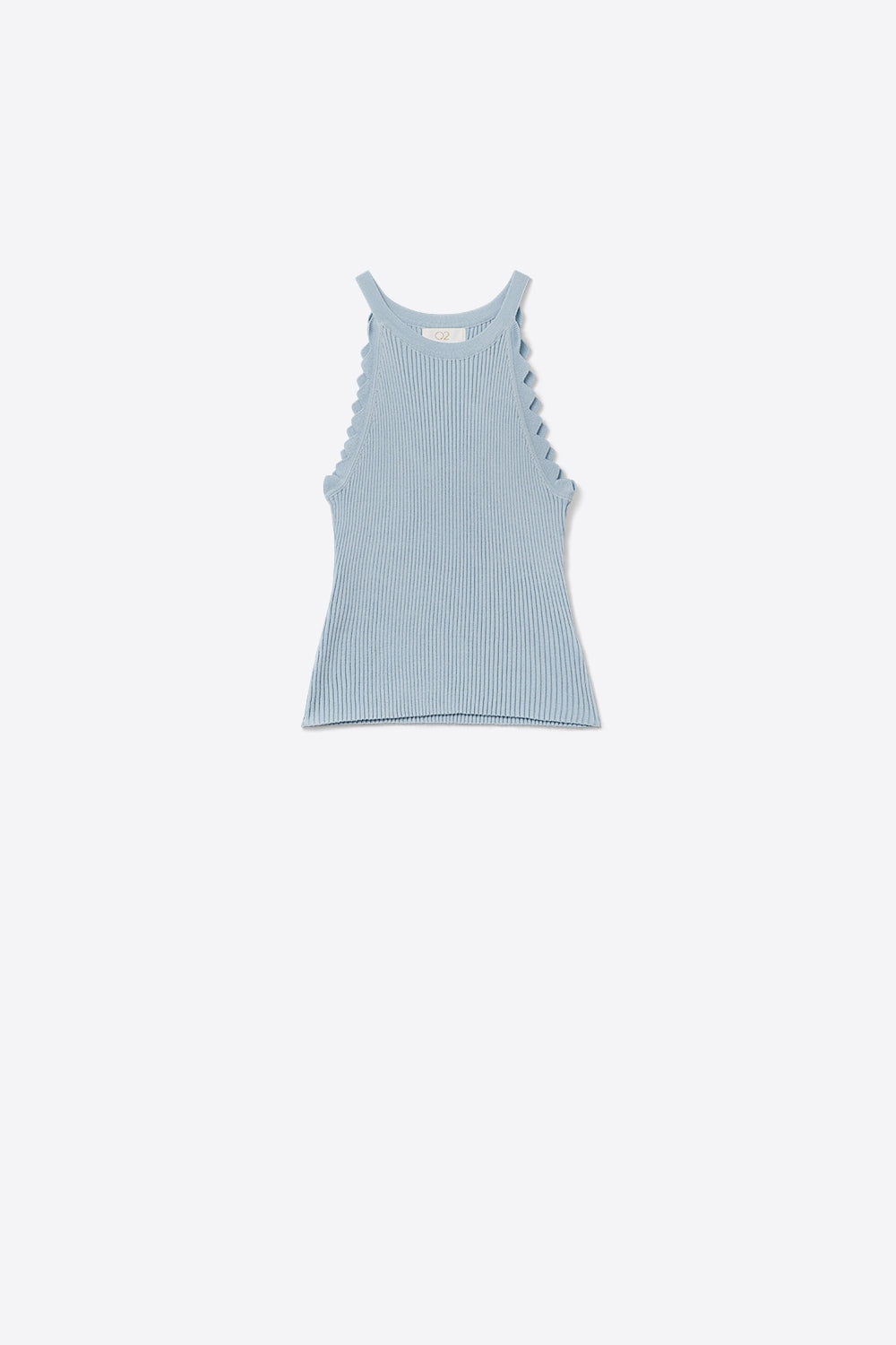 Tank Top azul bebé com pormenor nas axilas com nervuras