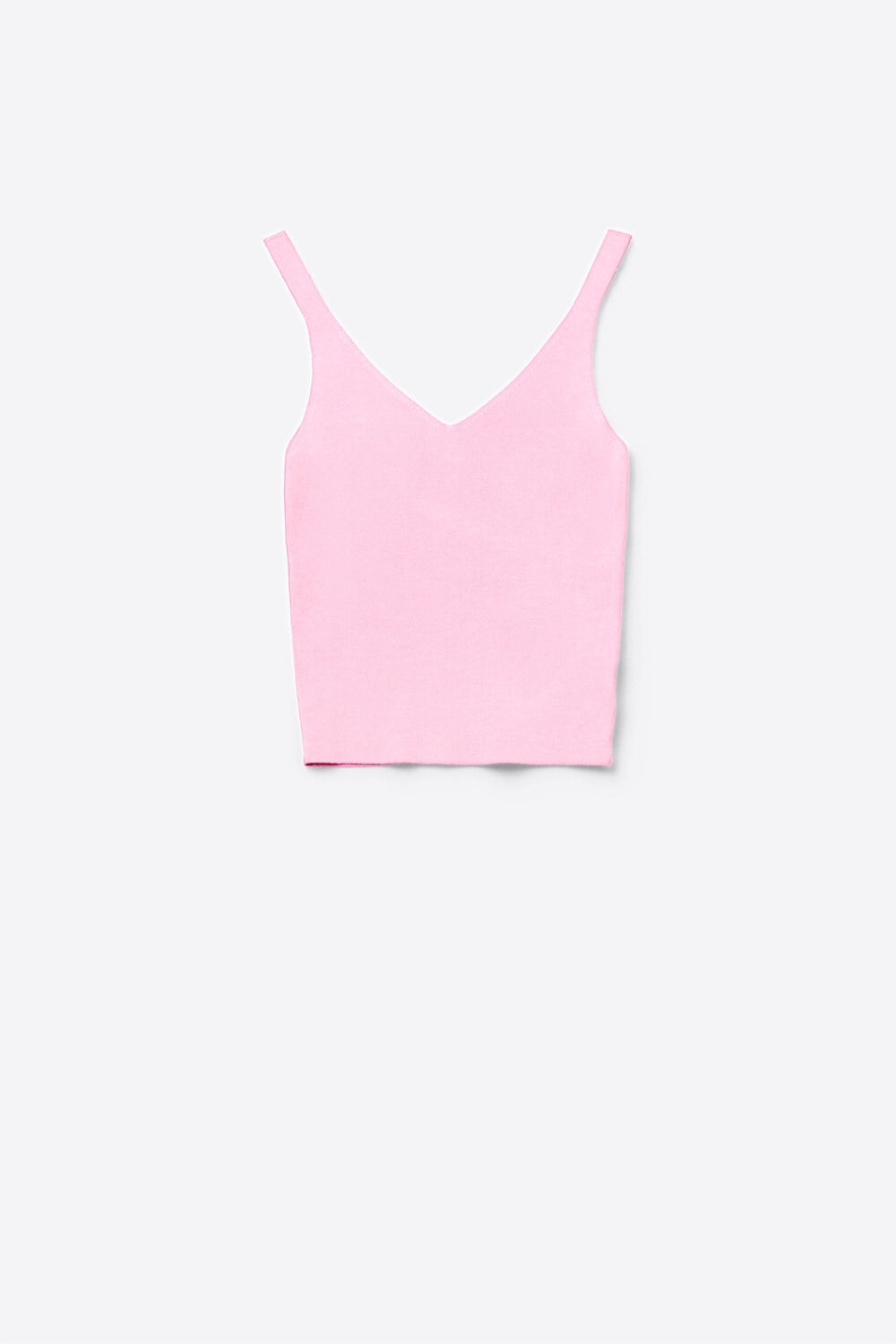Tank Top de malha canelada confortável em rosa