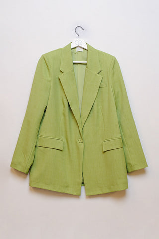 Blazer oversized texturizado em verde