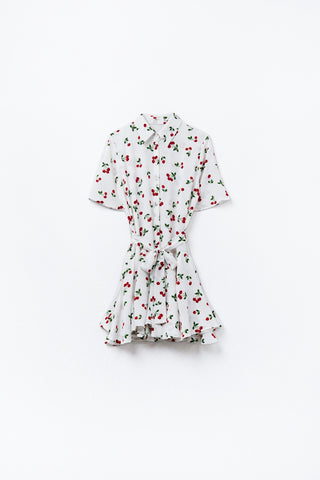 Vestido curto com camisa estampada Cherry