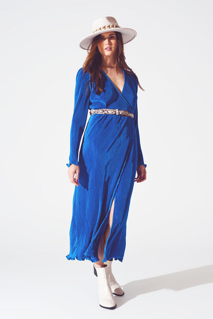 Vestido Pregueado a azul