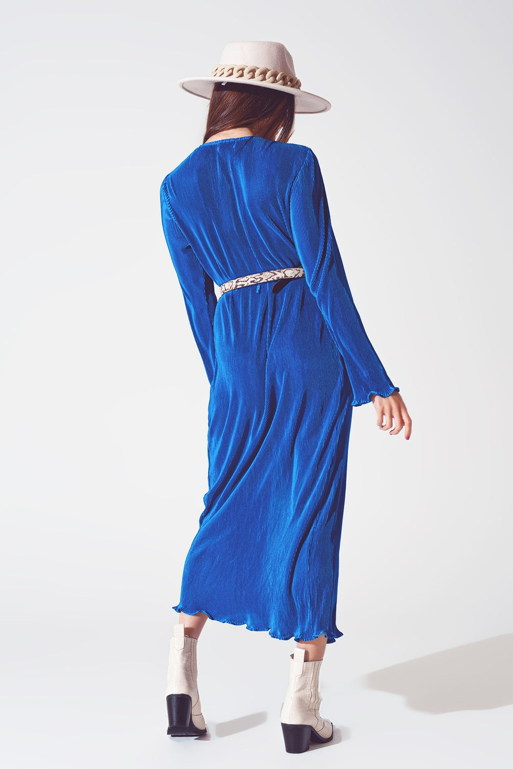 Vestido Pregueado a azul