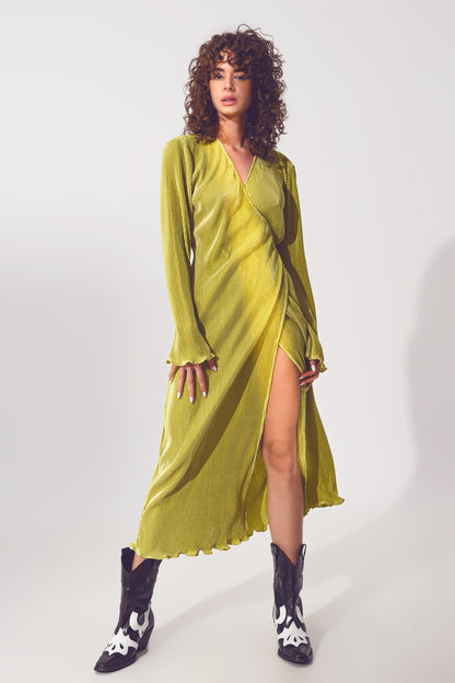 Q2 Vestido Pregueado a Verde