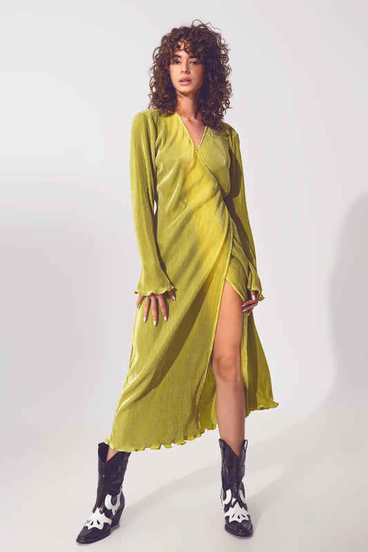 Q2 Vestido Pregueado a Verde