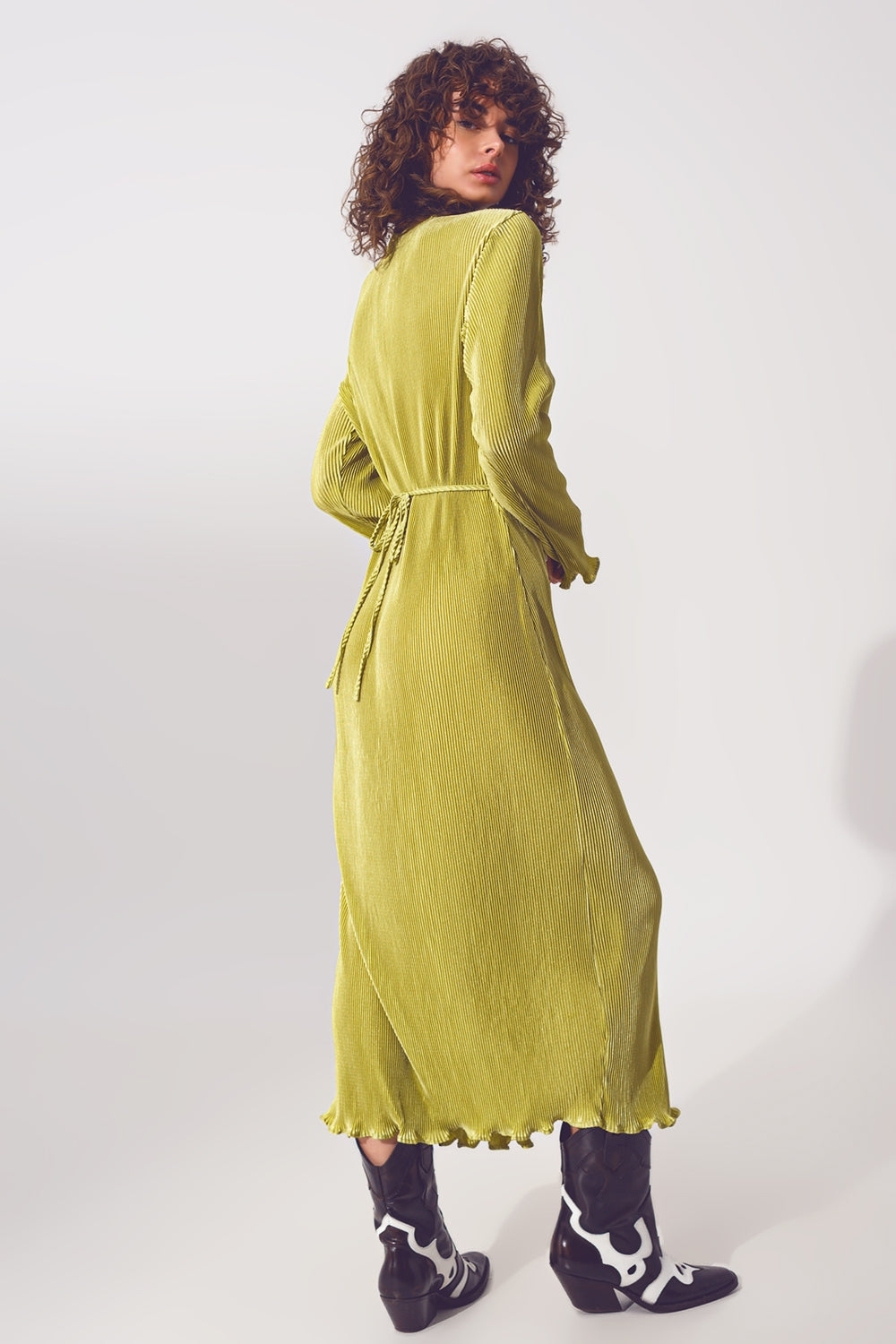 Vestido Pregueado a Verde